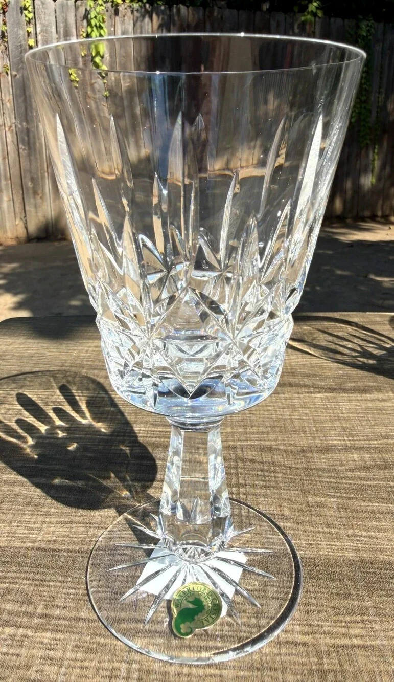 Waterford Rosslare Crystal Water Goblets Set of 4 Signed Ireland-1 Original Tag